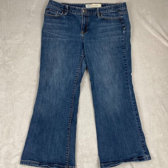 Ann Taylor Loft Women's Jeans Size 14 Blue Fit & Flare Cotton Blend Denim Casual - Picture 11 of 12